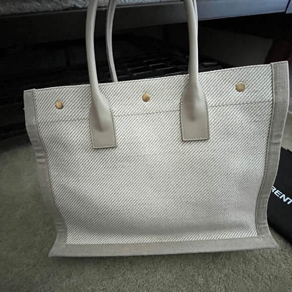 NWT Saint Laurent Rive Gauche Tote Bag (Sea Salt, size small) - Picture 6 of 7